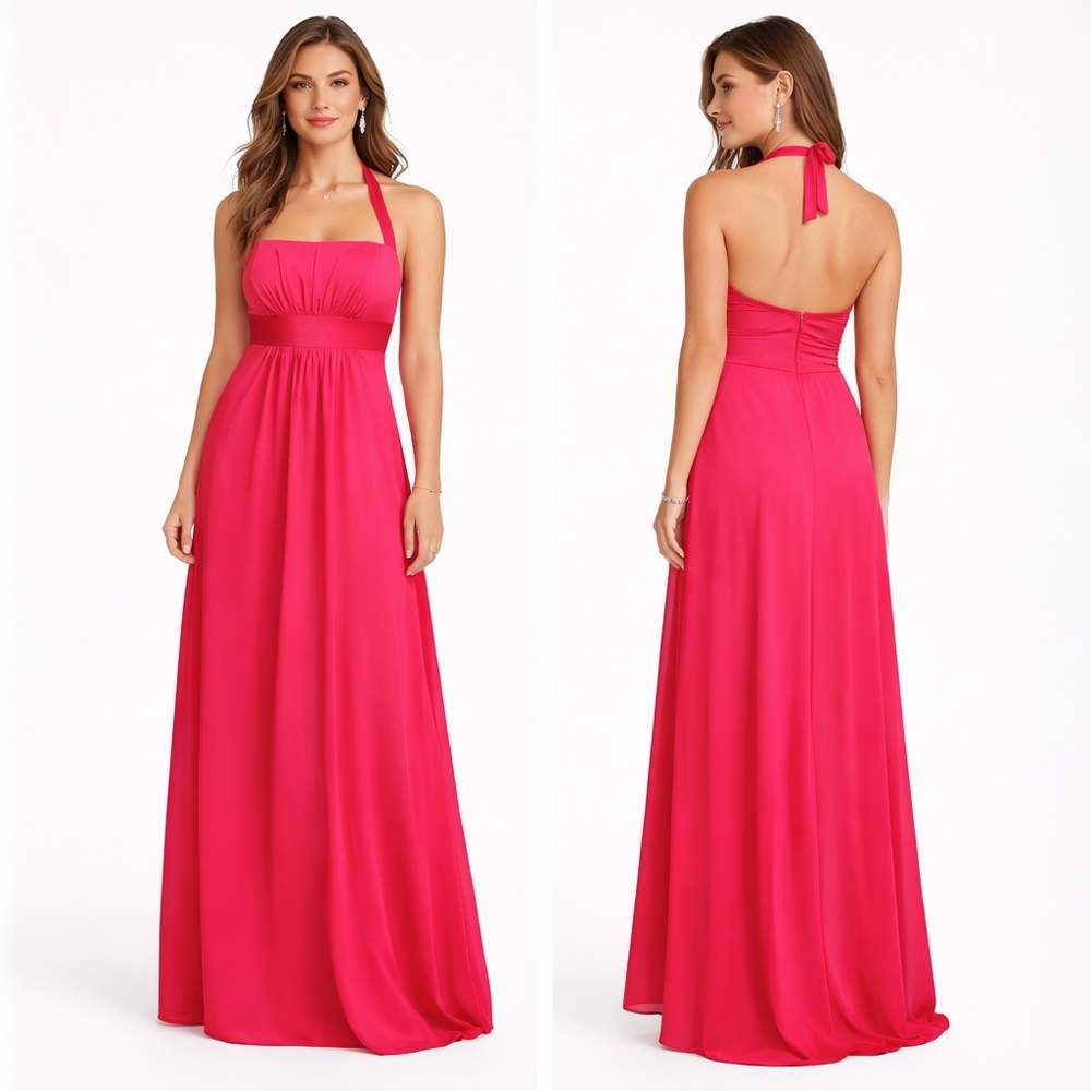 ALFRED ANGELO Maxi Dress Womens 6 Pomegranate Pink Gown Formal Prom Elegant